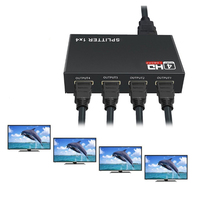 1x4 konwerter splittera kompatybilny z HDMI 1 na 4 wyjścia wzmacniacz splittera HD 1.4 HDCP 1080P podwójny wyświetlacz dla HDTV DVD PS3 Xbox 2